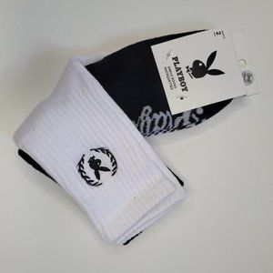 Playboy Black and White Ankle Socks